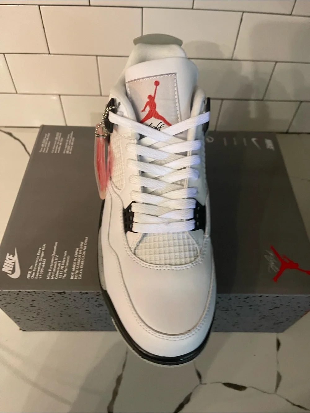 Men’s Retro 4 White Cement Size 12 Without Box.
